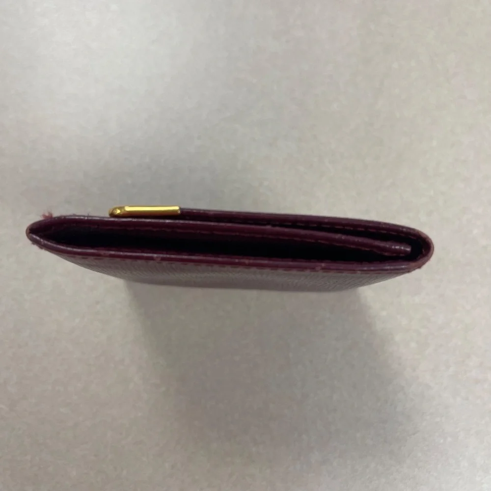 Cartier Vintage Must Line Coin Case Leather Wallet - Bordeaux - Preowned